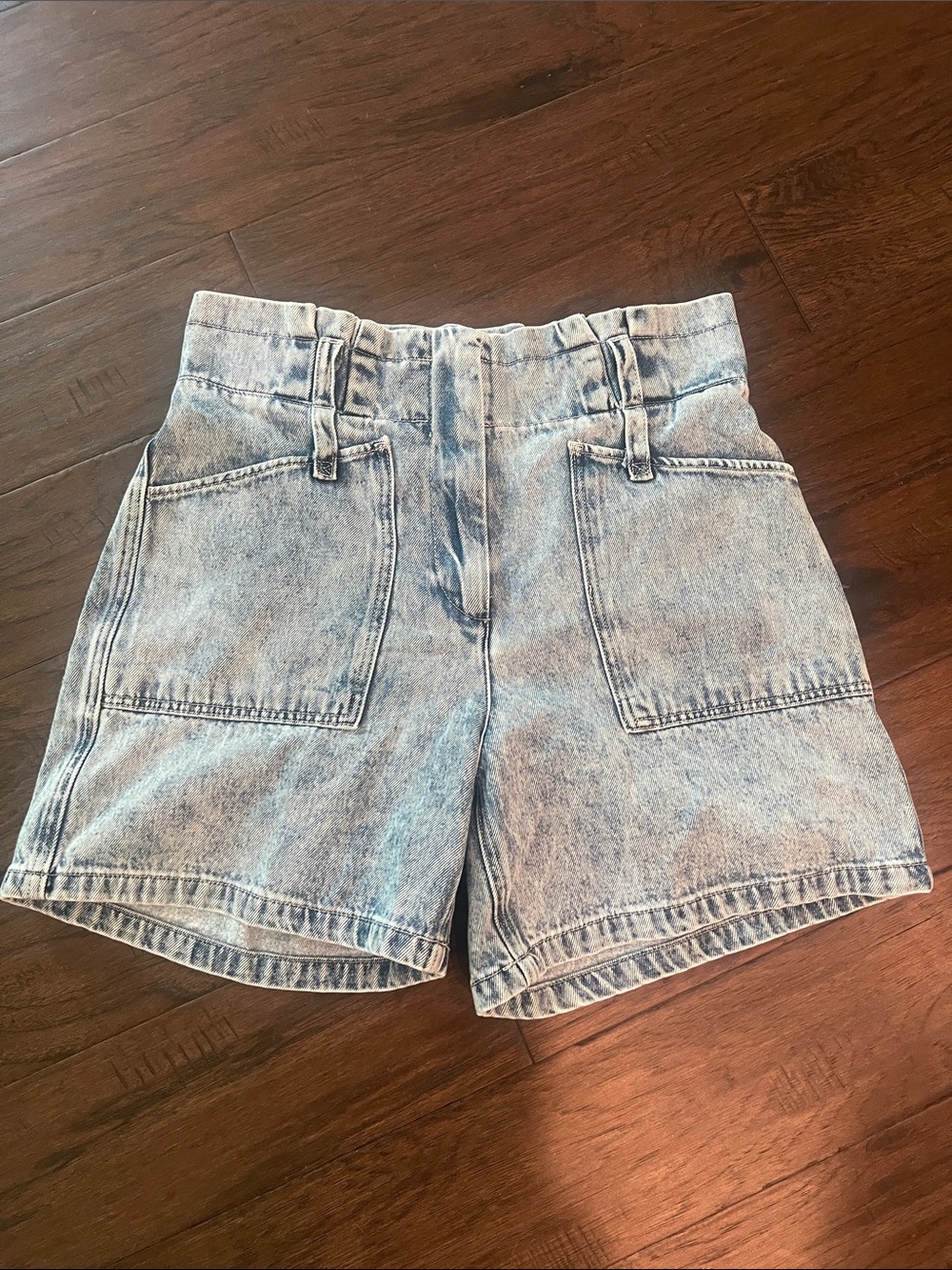 KanCan Nieve Ultra High-Rise Paper Bag Denim Shorts 8/29 Missing Belt